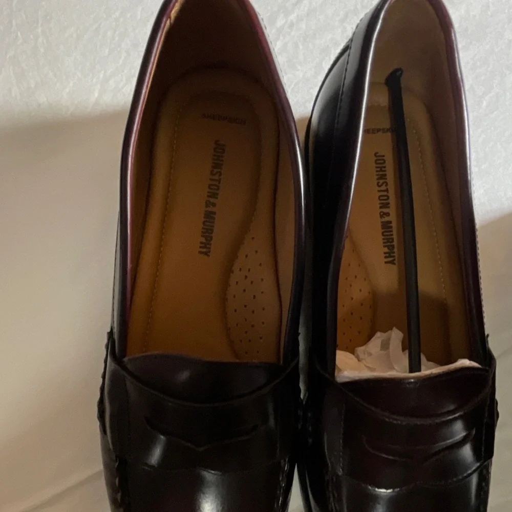 Johnston & Murphy Hayes Penny Men's Burgundy Leather Loafers 10.5W 15-1093